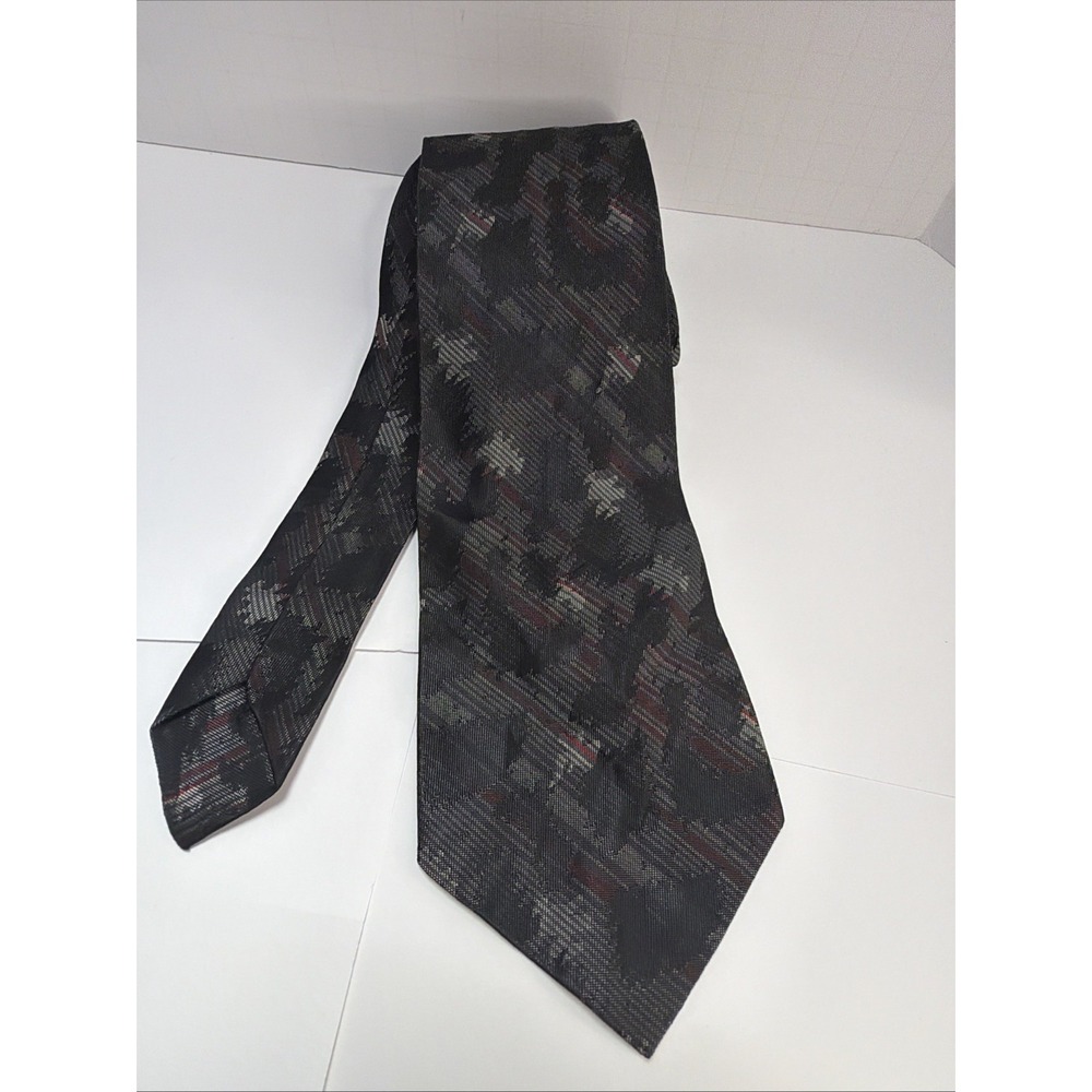 Vintage The Tie RAK Men's Necktie Gray Burgundy